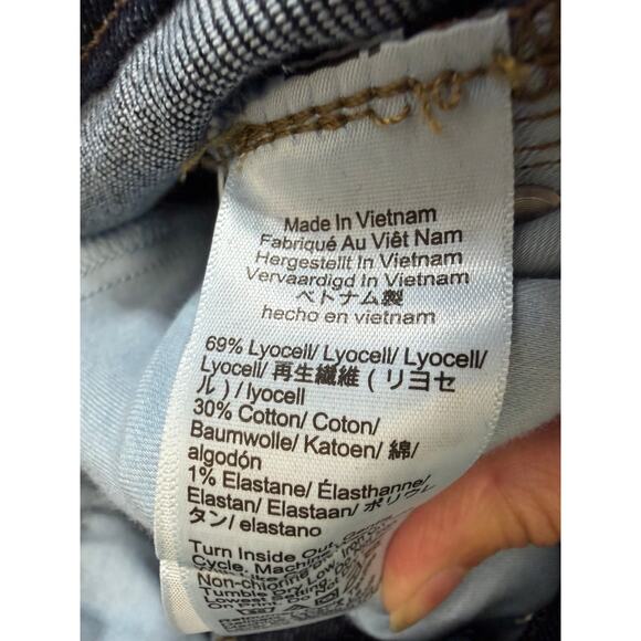 J. Crew High-rise Flare Wide Leg Jean Button fly Dark Wash Stretch Women's 24 - Picture 13 of 13